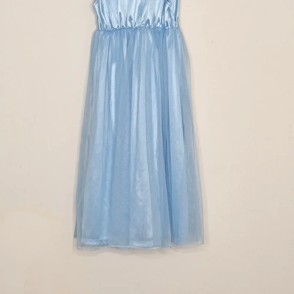 Disney Frozen Elsa Dress Blue Tulle Princess Costume‎ Girls XS Party Fairytale